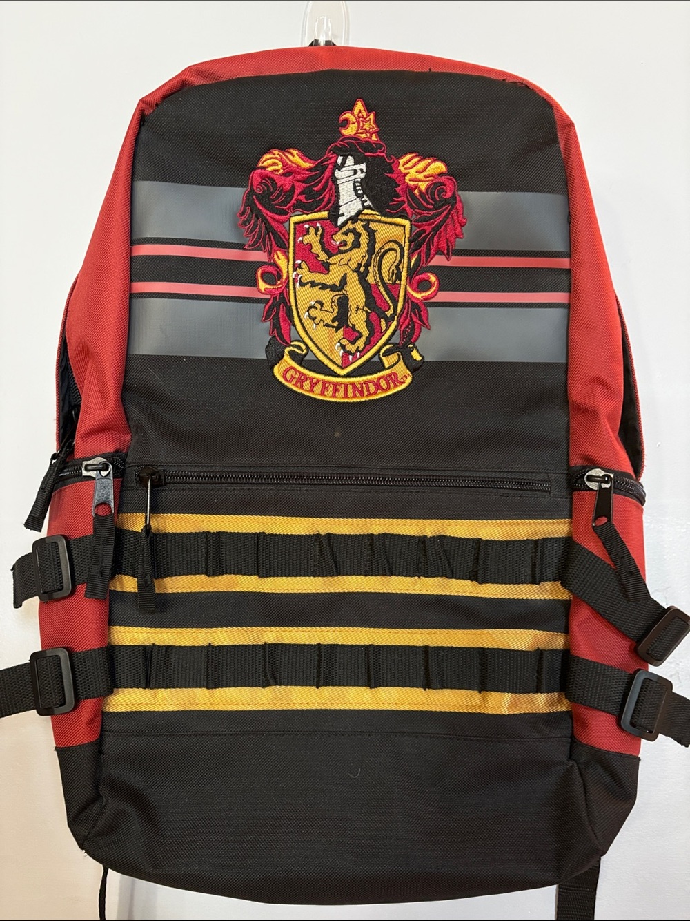 Harry Potter Gryffindor Backpack Embroidered Crest Red Black